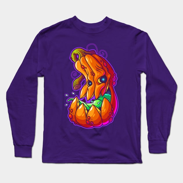 Pumpkin 3 Long Sleeve T-Shirt by ArtisticDyslexia